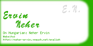 ervin neher business card